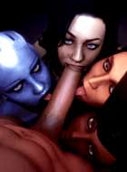 3 women, a alien and one dick